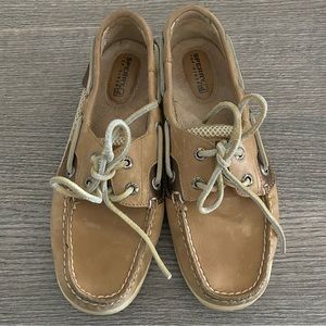 Sperry Top Sider Women’s Leather Boat Shoes Beige Loafers Size 6 M
